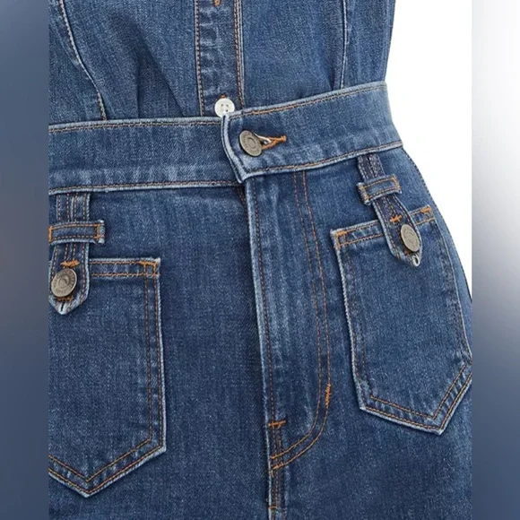 Veronica Beard Grant Patch Pocket High Rise Ankle Wide Leg Jeans - Size 31 - Picture 5 of 12